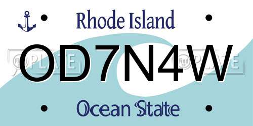 OD7N4W Rhode Island License Plate