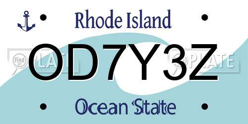 OD7Y3Z Rhode Island License Plate