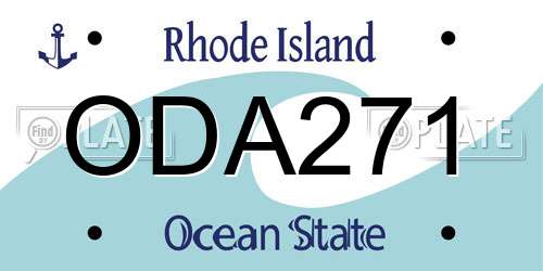 ODA271 Rhode Island License Plate