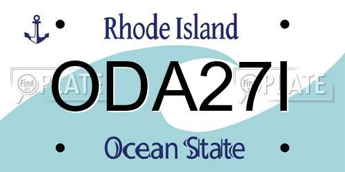 ODA27I Rhode Island License Plate