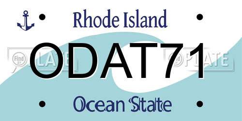 ODAT71 Rhode Island License Plate