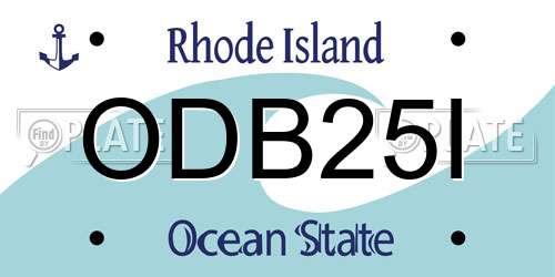 ODB25I Rhode Island License Plate