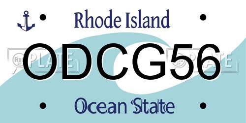 ODCG56 Rhode Island License Plate