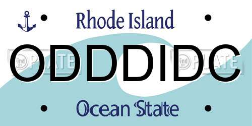 ODDDIDC Rhode Island License Plate