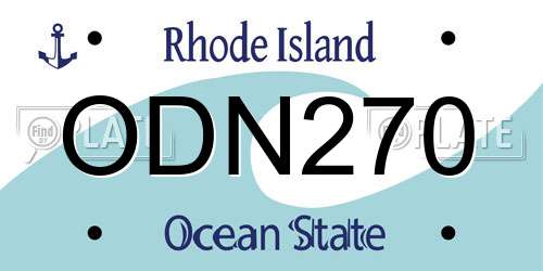 ODN270 Rhode Island License Plate