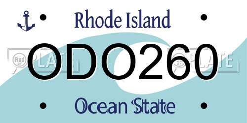 ODO260 Rhode Island License Plate