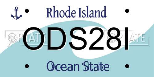 ODS28I Rhode Island License Plate