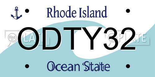 ODTY32 Rhode Island License Plate