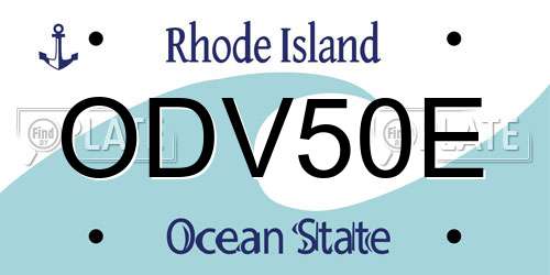 ODV50E Rhode Island License Plate