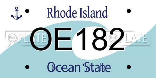 OE182 Rhode Island License Plate