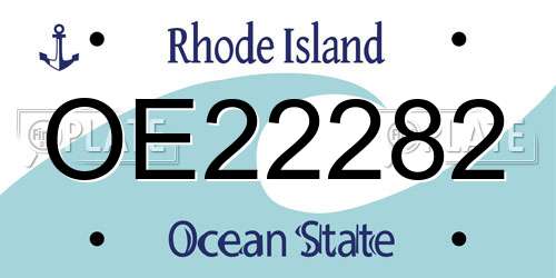 OE22282 Rhode Island License Plate