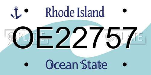 OE22757 Rhode Island License Plate