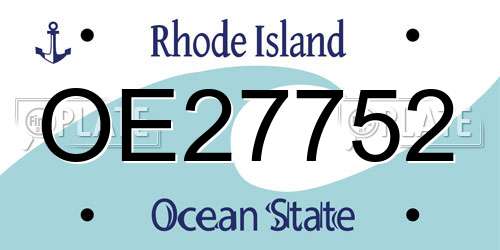 OE27752 Rhode Island License Plate