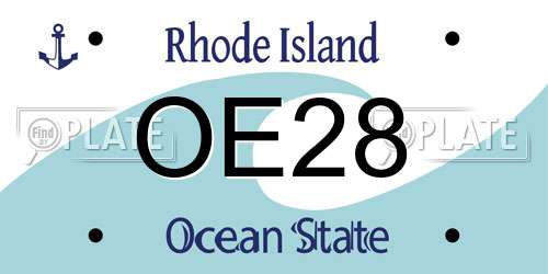 OE28 Rhode Island License Plate