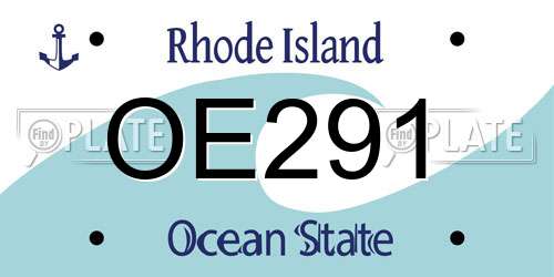 OE291 Rhode Island License Plate