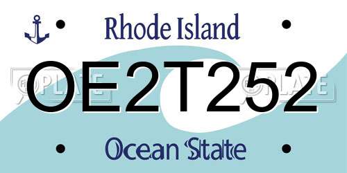 OE2T252 Rhode Island License Plate