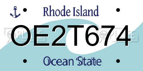 OE2T674 Rhode Island License Plate