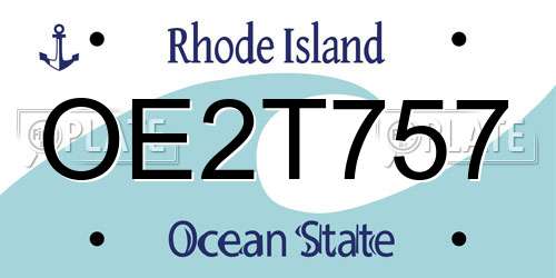 OE2T757 Rhode Island License Plate