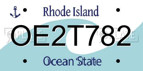 OE2T782 Rhode Island License Plate