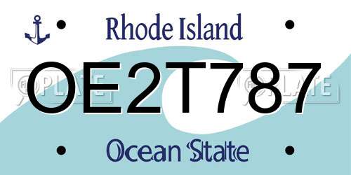 OE2T787 Rhode Island License Plate