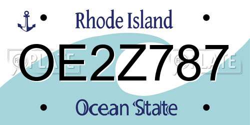 OE2Z787 Rhode Island License Plate