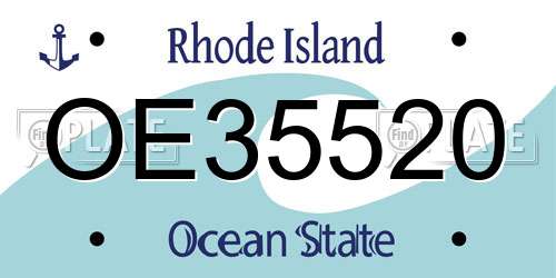 OE35520 Rhode Island License Plate