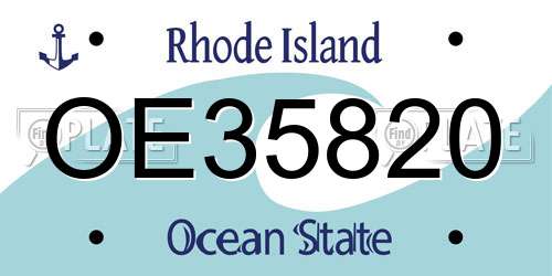 OE35820 Rhode Island License Plate