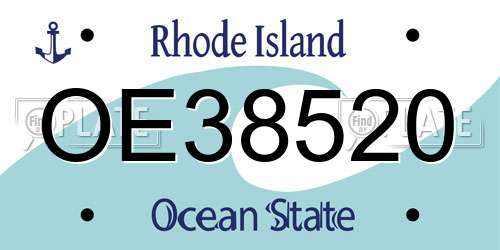 OE38520 Rhode Island License Plate