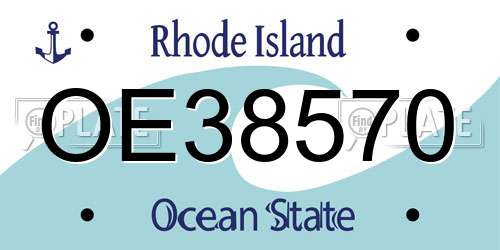 OE38570 Rhode Island License Plate