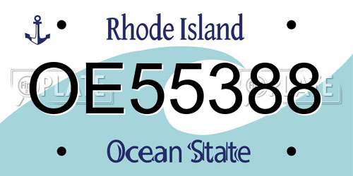 OE55388 Rhode Island License Plate