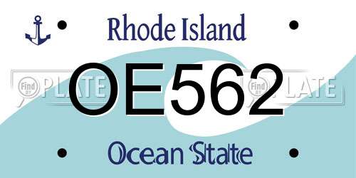 OE562 Rhode Island License Plate