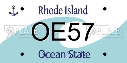 OE57 Rhode Island License Plate