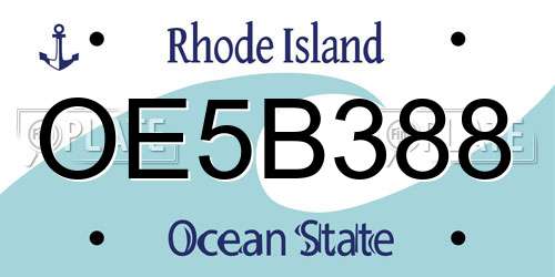 OE5B388 Rhode Island License Plate