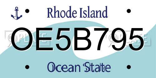 OE5B795 Rhode Island License Plate