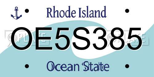 OE5S385 Rhode Island License Plate