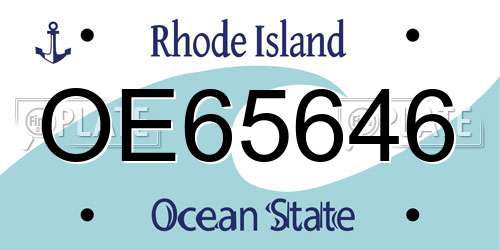OE65646 Rhode Island License Plate