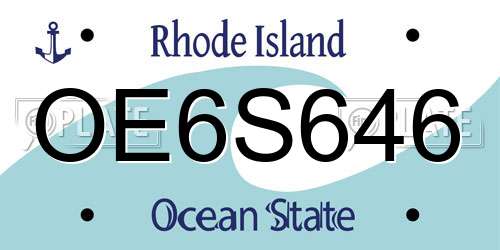 OE6S646 Rhode Island License Plate