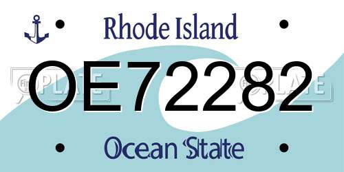 OE72282 Rhode Island License Plate