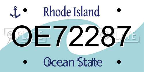 OE72287 Rhode Island License Plate