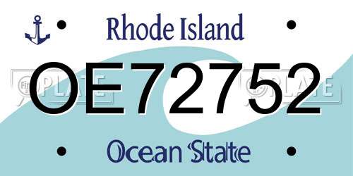 OE72752 Rhode Island License Plate