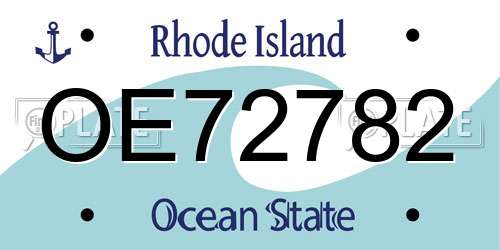 OE72782 Rhode Island License Plate