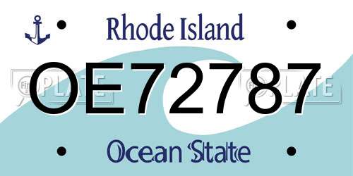 OE72787 Rhode Island License Plate