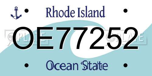 OE77252 Rhode Island License Plate