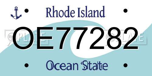 OE77282 Rhode Island License Plate