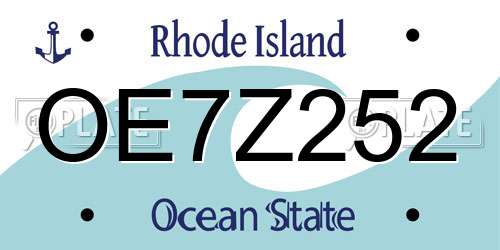 OE7Z252 Rhode Island License Plate