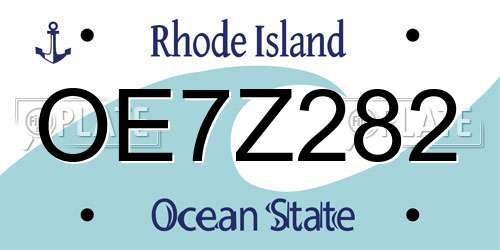 OE7Z282 Rhode Island License Plate
