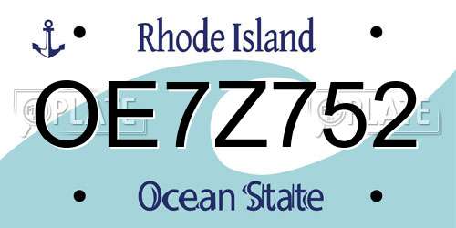 OE7Z752 Rhode Island License Plate