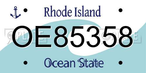 OE85358 Rhode Island License Plate