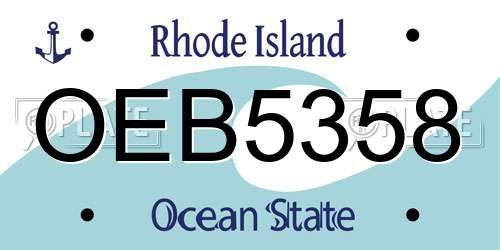 OEB5358 Rhode Island License Plate