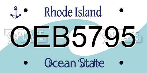 OEB5795 Rhode Island License Plate